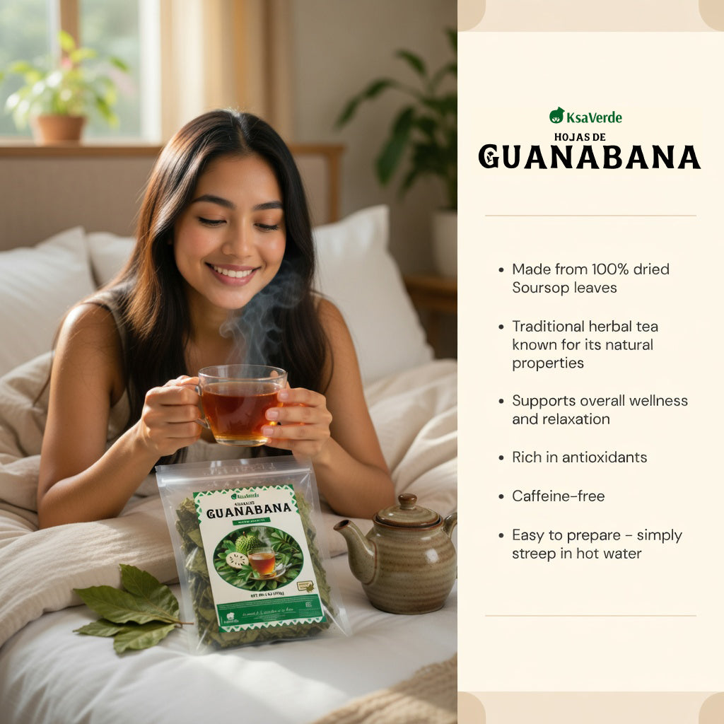 Soursop Leaf (Guanabana) Herbal Tea – 2 oz | Traditional Botanical Infusion | Caffeine-Free Loose Leaf