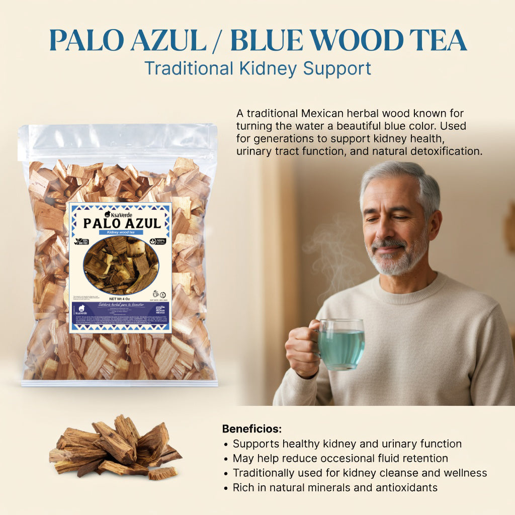 Palo Azul Herbal Tea – 4 oz Kidney wood Bark Infusion | Caffeine-Free Loose Leaf Tea