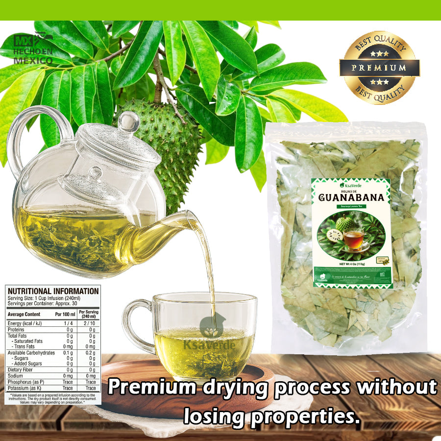 Soursop Leaf (Guanabana) Herbal Tea – 2 oz | Traditional Botanical Infusion | Caffeine-Free Loose Leaf