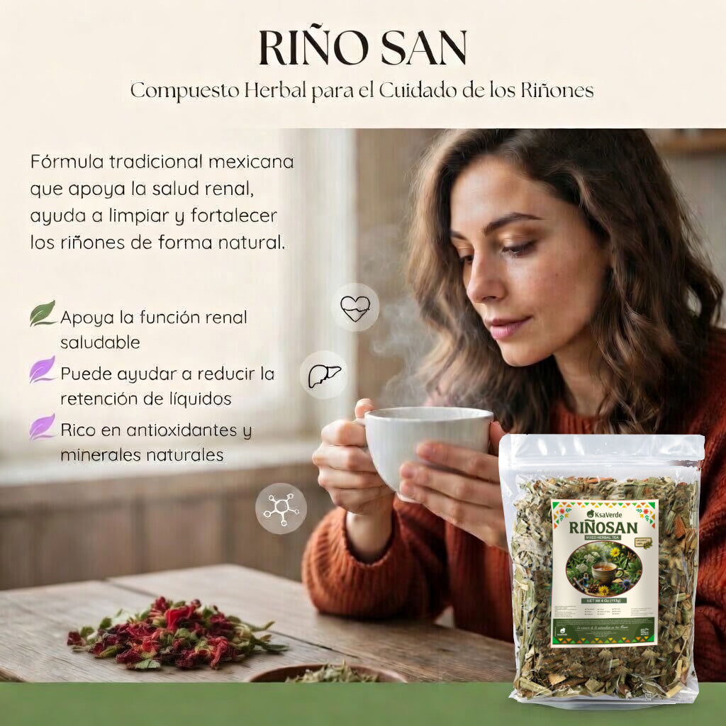 Riñosan Herbal Tea – 4 oz | Traditional Botanical Infusion | Caffeine-Free Loose Leaf Blend