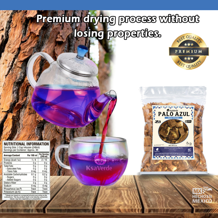 Palo Azul Herbal Tea – 4 oz Kidney wood Bark Infusion | Caffeine-Free Loose Leaf Tea