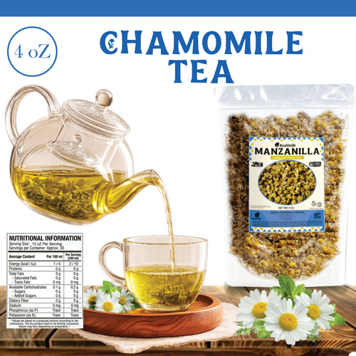 Chamomile Flower (Flor de Manzanilla) Herbal Tea – 4 oz | Traditional Floral Infusion | Caffeine-Free