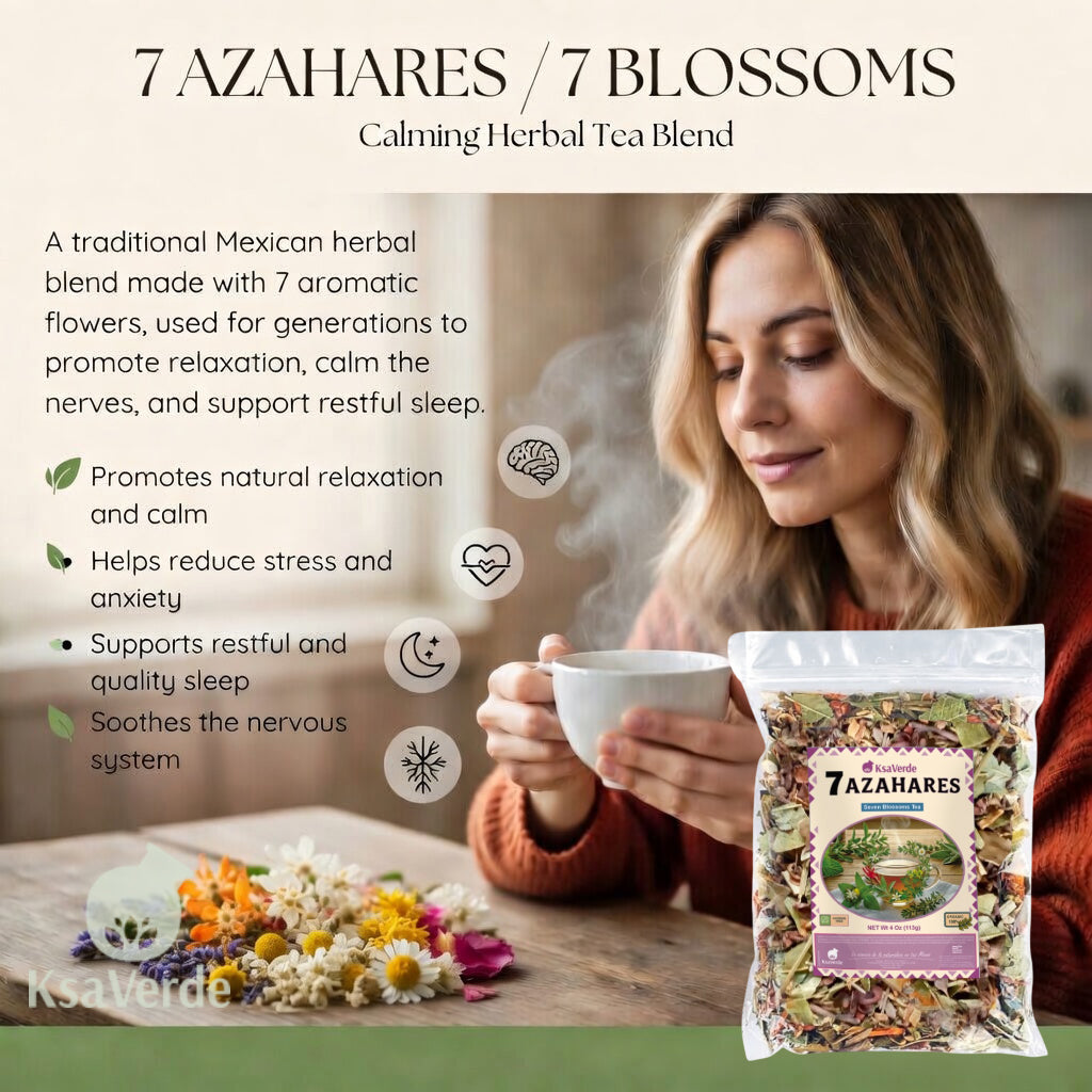 7 Záhares Herbal Tea Blend 4 oZ – Natural Botanical Flower Infusion | Aromatic Loose Leaf Herbal Tea | 4 oz (113g)