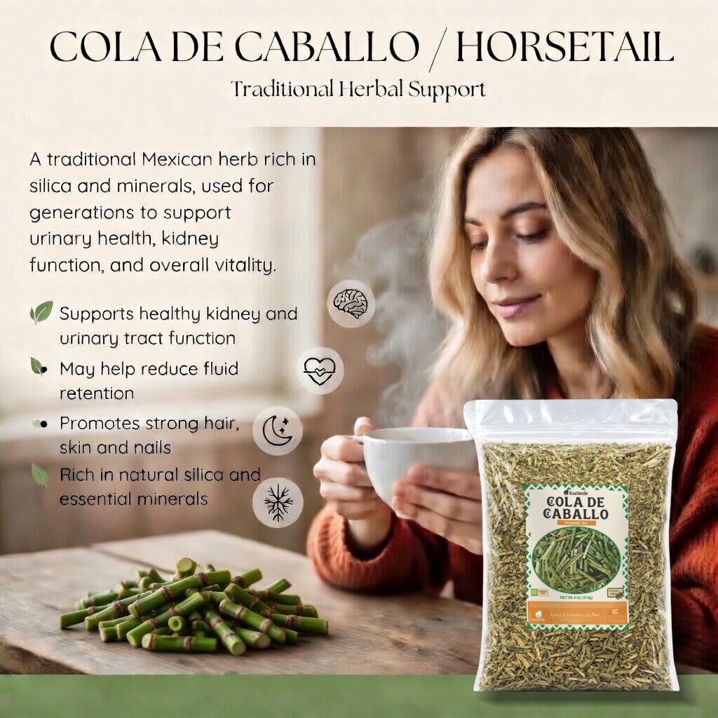 Horsetail (Cola de Caballo) Herbal Tea – 4 oz | Traditional Botanical Infusion | Caffeine-Free