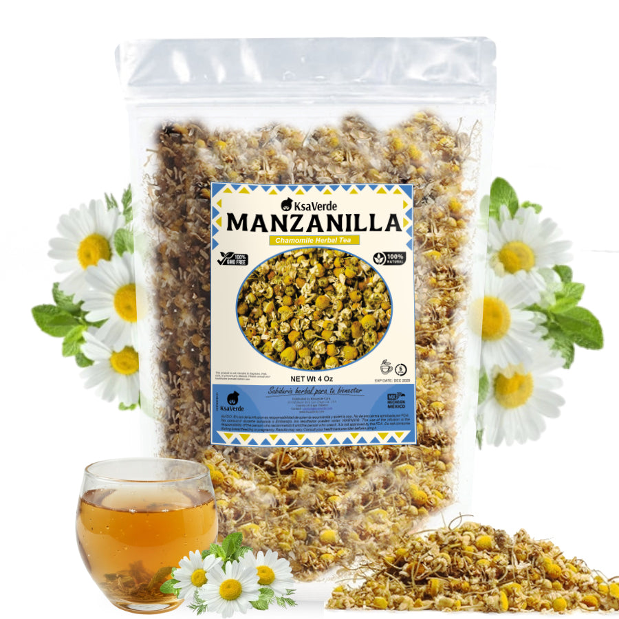 Chamomile Flower (Flor de Manzanilla) Herbal Tea – 4 oz | Traditional Floral Infusion | Caffeine-Free